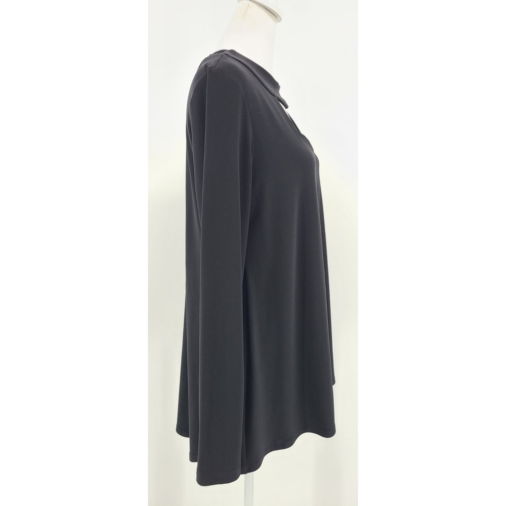 Sympli PeekaBoo Tunic Top 10 Black Stretch Minimalist Neutral Capsule Keyhole - Picture 4 of 11